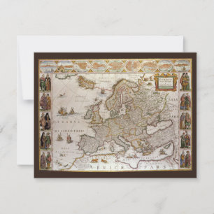 Carte antique de l'Europe par Willem Jansz Blaeu,