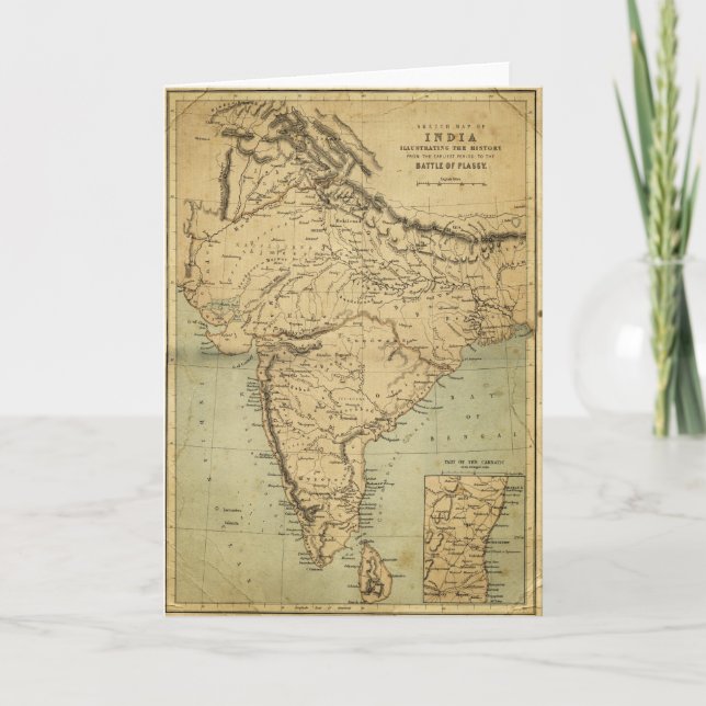 Carte antique de l'Inde pendant le 19ème siècle (Devant)