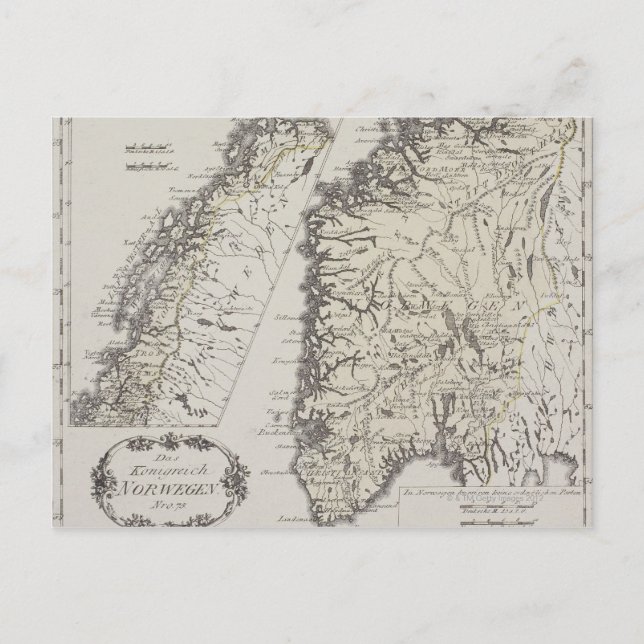 Carte antique de Norvège (Devant)