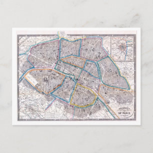 Carte antique de Paris