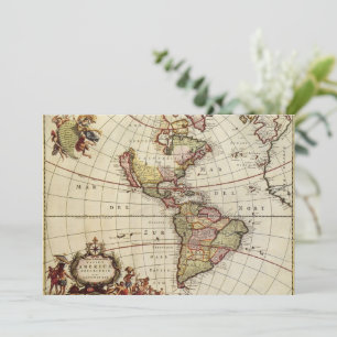 Carte antique des Amériques par Johannes De Ram