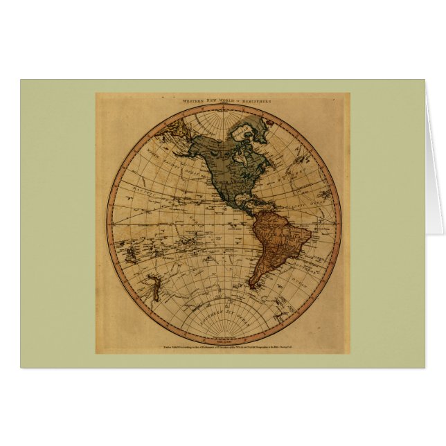 Carte antique d'hémisphère de l'ouest de William (Devant horizontal)