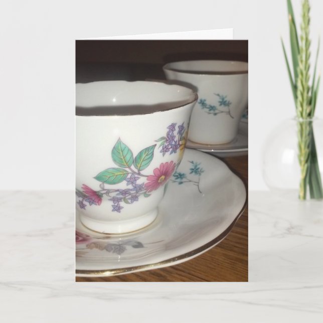 Carte "Antique Dishes" Get Well Card (Devant)