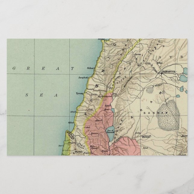 Carte antique d'Israël (Devant)