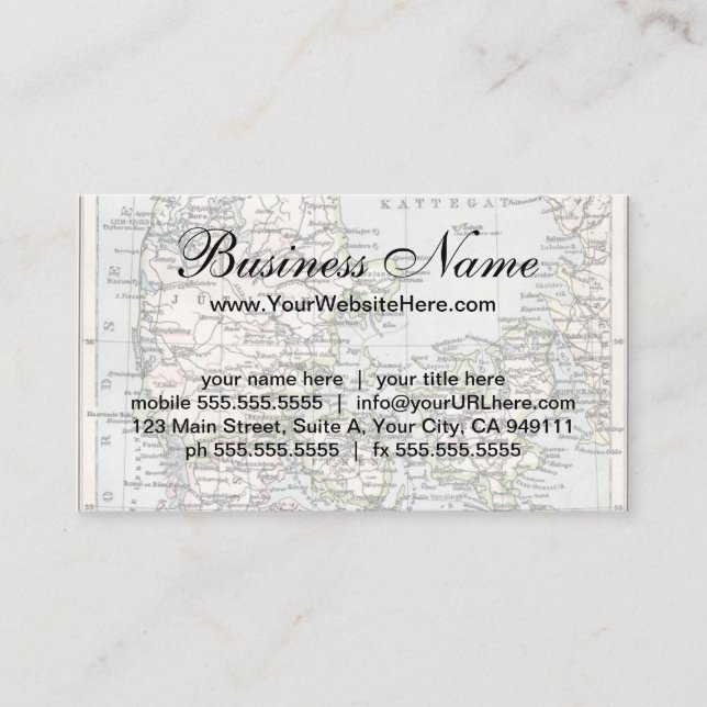 Carte antique du Danemark, Danmark en danois, 1905 (Devant)