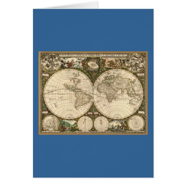 Carte antique du monde de 1660 par Frederick de Wi (Devant)