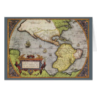 Carte antique du monde des Amériques, 1570