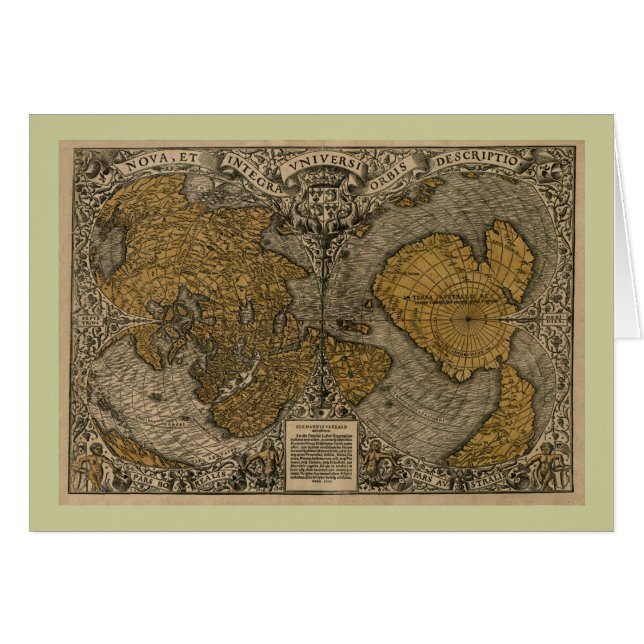 Carte antique du monde du classique 1531 par (Devant horizontal)