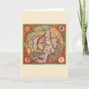 Carte antique du pôle Nord par Mercator