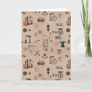 Carte Antique Ingénierie Mécanique Motif scientifique