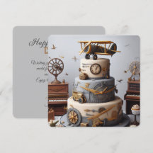 ANTIQUE RETRO AIRPLANE CAKE ANNIVERSAIRE
