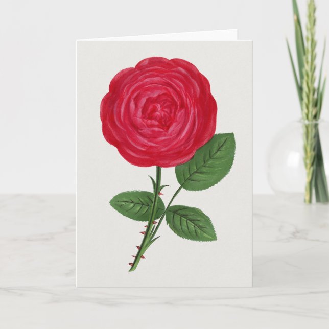 Carte Antique Rose Lithograph, François-Frédéric Grobon (Devant)