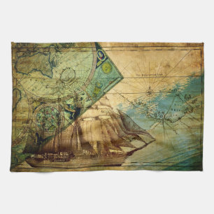 Carte antique - Serviettes de cuisine