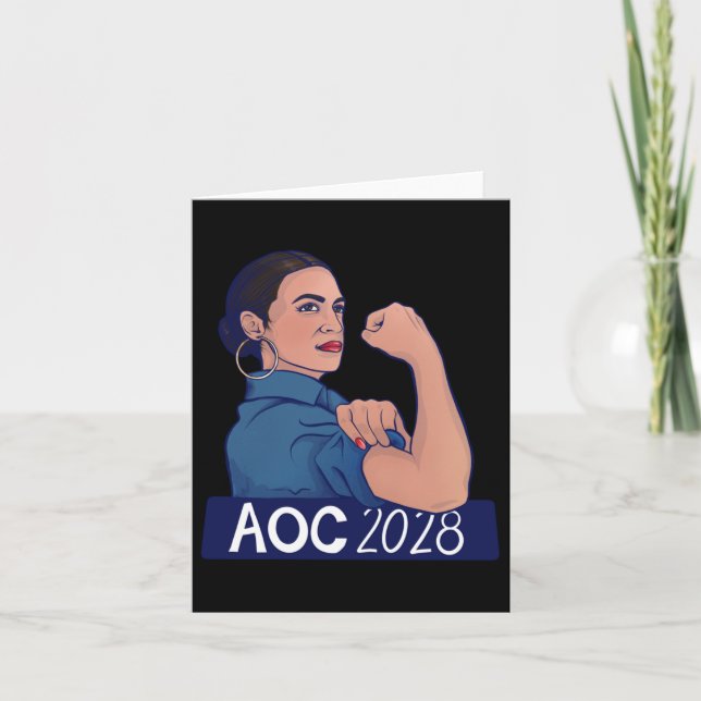 Carte Aoc 2028 Alexandria Ocasio Cortez 2028 Manche Long (Devant)