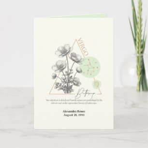 Carte Août à septembre Fleur de naissance Personnalisé A