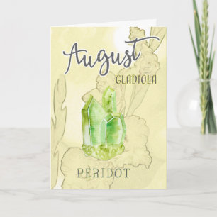 Carte Août Gladiola et Peridot