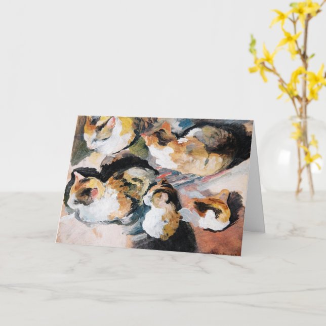 Carte Août Macke's Katzenstudien (Étude d'un chat) (Fleur jaune)