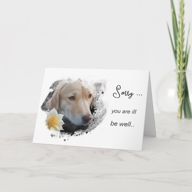 Carte *~* AP61 Fleur Malade Remise sur Pied Chien Doré (Devant)