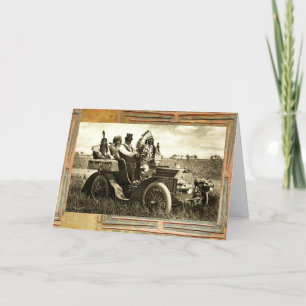 Carte APACHES ET Fête des pères DE VOITURE MOTEUR GERONI