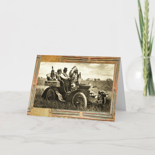 Carte APACHES ET Fête des pères DE VOITURE MOTEUR GERONI (Devant)