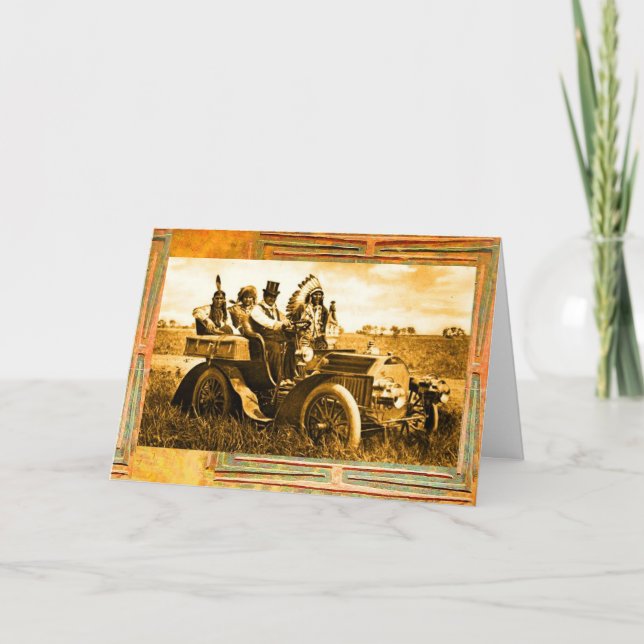 Carte APACHES ET Fête des pères DE VOITURE MOTEUR GERONI (Devant)