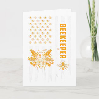 Carte Apiculture Drapeau Américain Nid d'Abeille Abeille