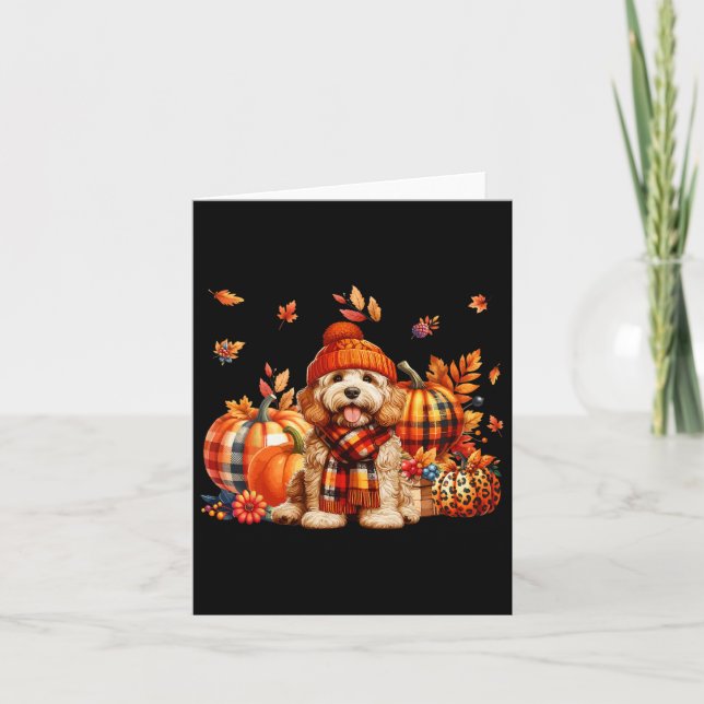 Carte Apoo Action de grâce Léopard Citrouilles Feuilles  (Devant)