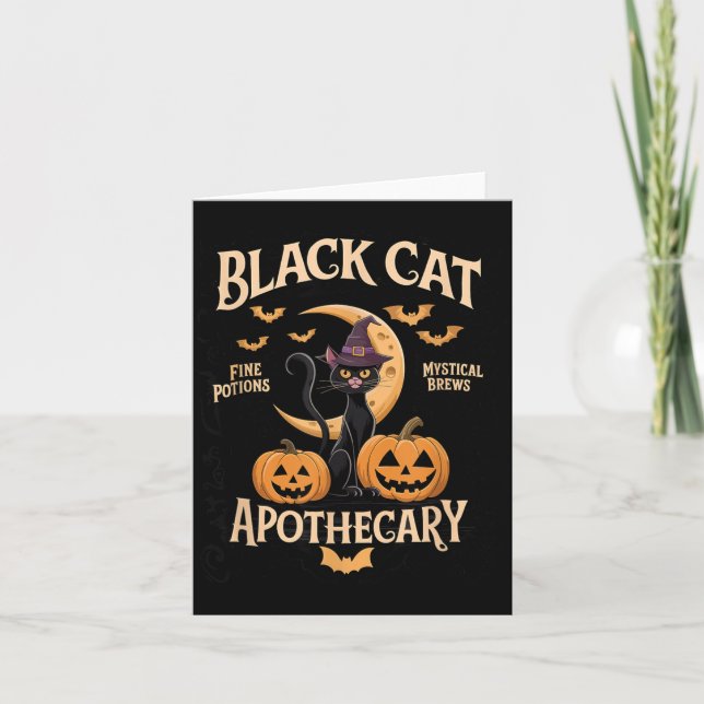 Carte Apothicaires du chat noir passionnés d'Halloween (Devant)