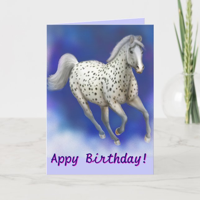 Carte Appaloosa heureux personnalisable d'anniversaire (Devant)