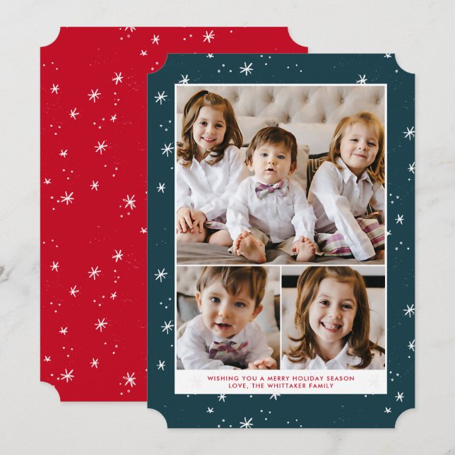 Carte Appartement de Noël Flurie de Snowflake (Devant / Derrière)