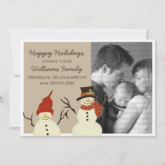 Carte Appartement Snowman Duo, Beige (Devant)