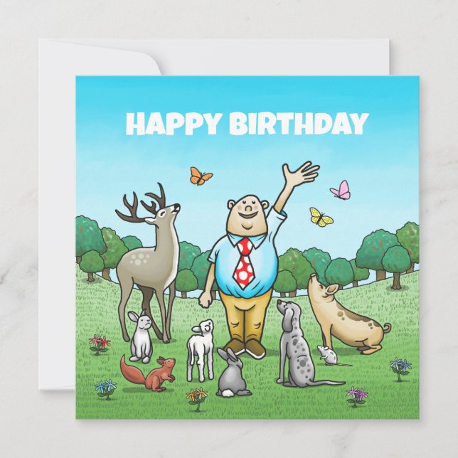 Carte Appel à tous les animaux pour un joyeux anniversai (Devant)
