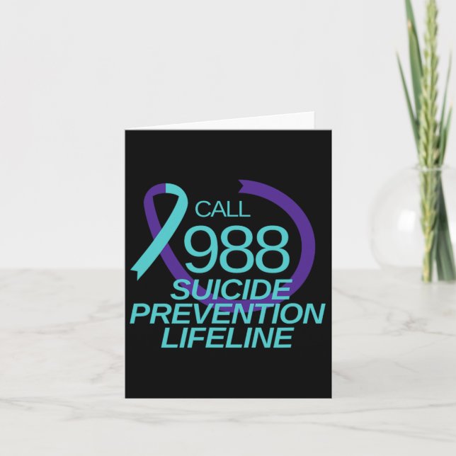 Carte Appel de secours pour la prévention du suicide 988 (Devant)