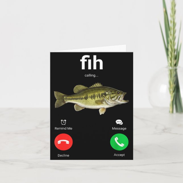 Carte Appel Fih Déclin Accepter Appel Téléphonique Drôle (Devant)