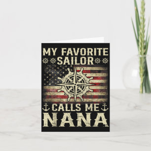 Carte Appel préféré du marin à Nana Drapeau USA Famille
