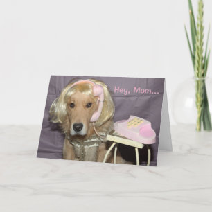 Carte Appel téléphonique Golden Retriever à la fête des