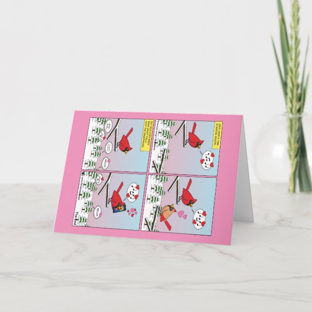 Carte Appels Comiques de l'Accouplement des Oiseaux Mode (Devant)