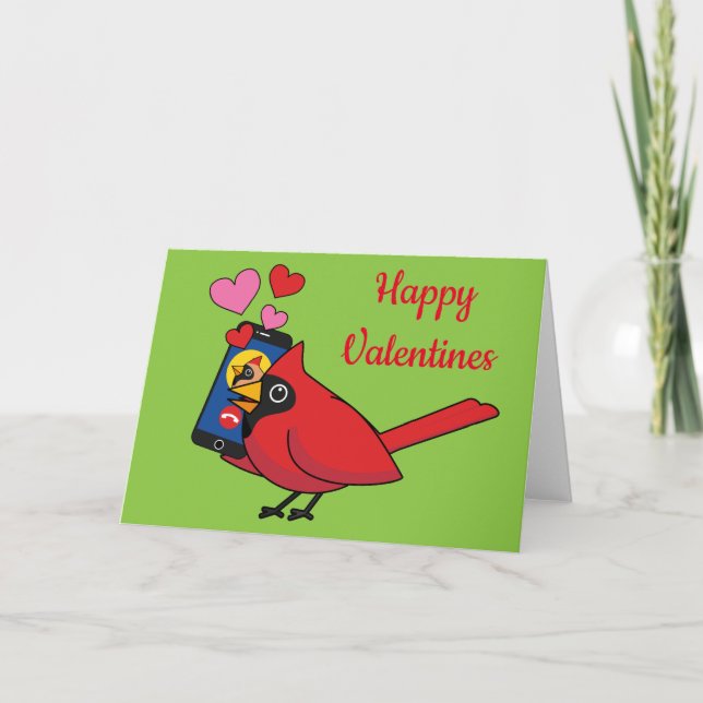 Carte Appels d'amour d'accouplement de l'oiseau cardinal (Devant)