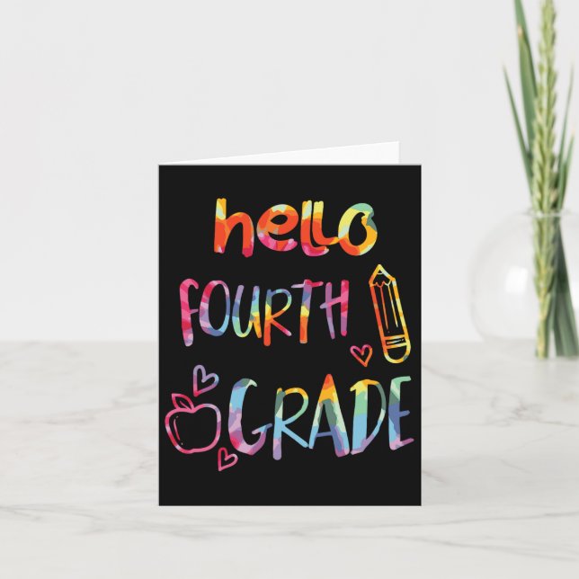 Carte Apple Bonjour 4e année Première journée de l'école (Devant)