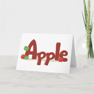Carte Apple Word Art avec des pommes rouges et vertes