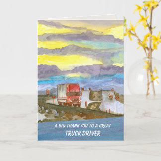 Carte Appréciation du Merci du conducteur de camion