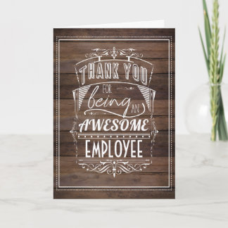 Carte Appréciation rustique du Merci des employés