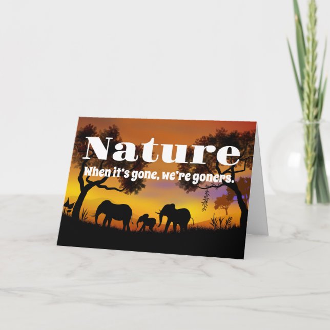 Carte Apprécier la nature et les éléphants (Devant)