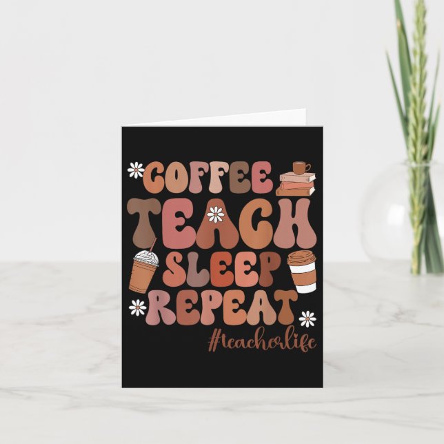 Carte Apprentissage du café Dormir Répéter Enseignant Vi (Devant)
