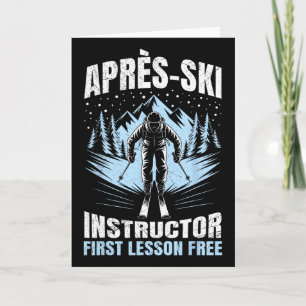 Carte Après Après-ski Instructeur Première Leçon Ski Gra
