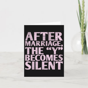Carte Après Le Mariage Le Y Devient Silencieux Design Po