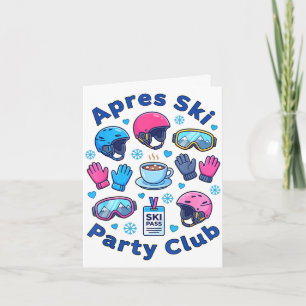 Carte Après-ski club de ski party snowboarding hiver
