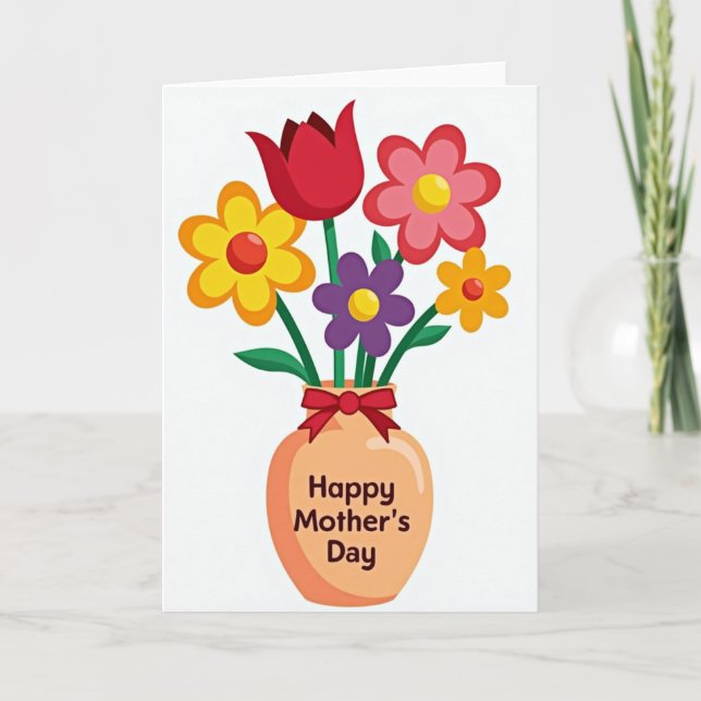 Carte Apricot Vase Mothers Day Card (Devant)
