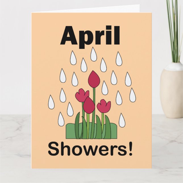 Carte April Showers Pink Daisy Flower Floral (Devant)