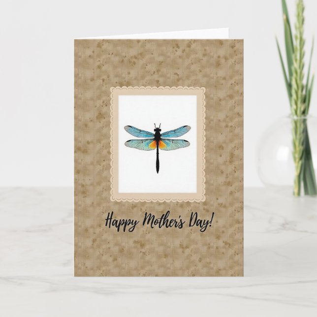 Carte Aqua Dragonfly Mothers Day Card (Devant)